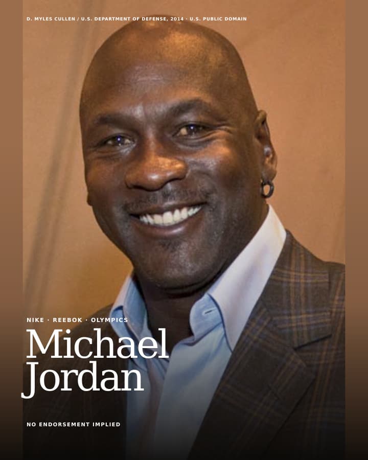 Cover artwork for P12, Michael Jordan · Nike · Reebok · 1992 Olympics