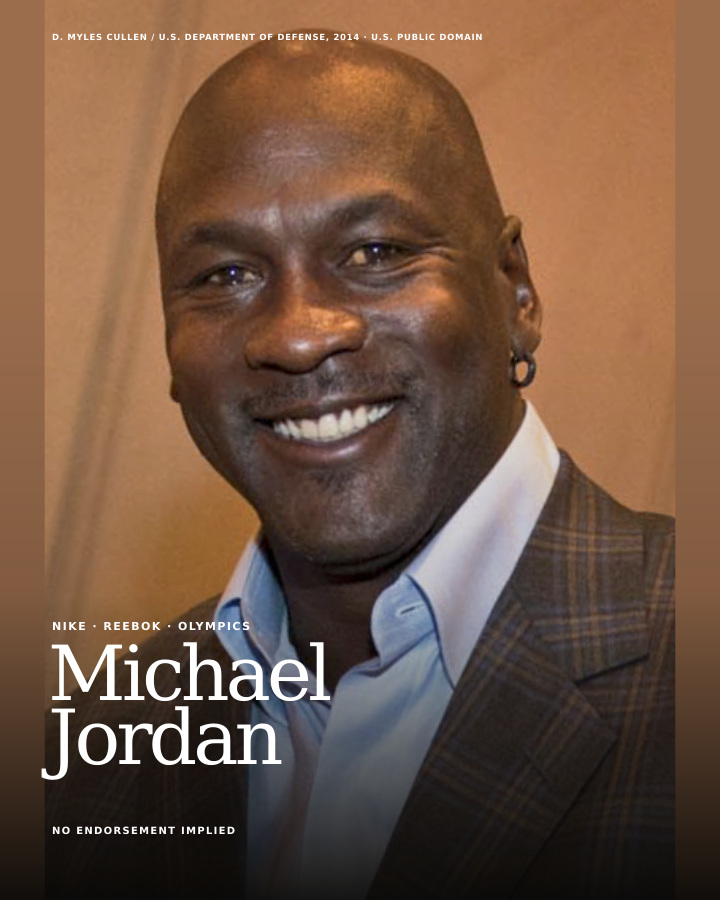 Cover artwork for P12, Michael Jordan · Nike · Reebok · 1992 Olympics