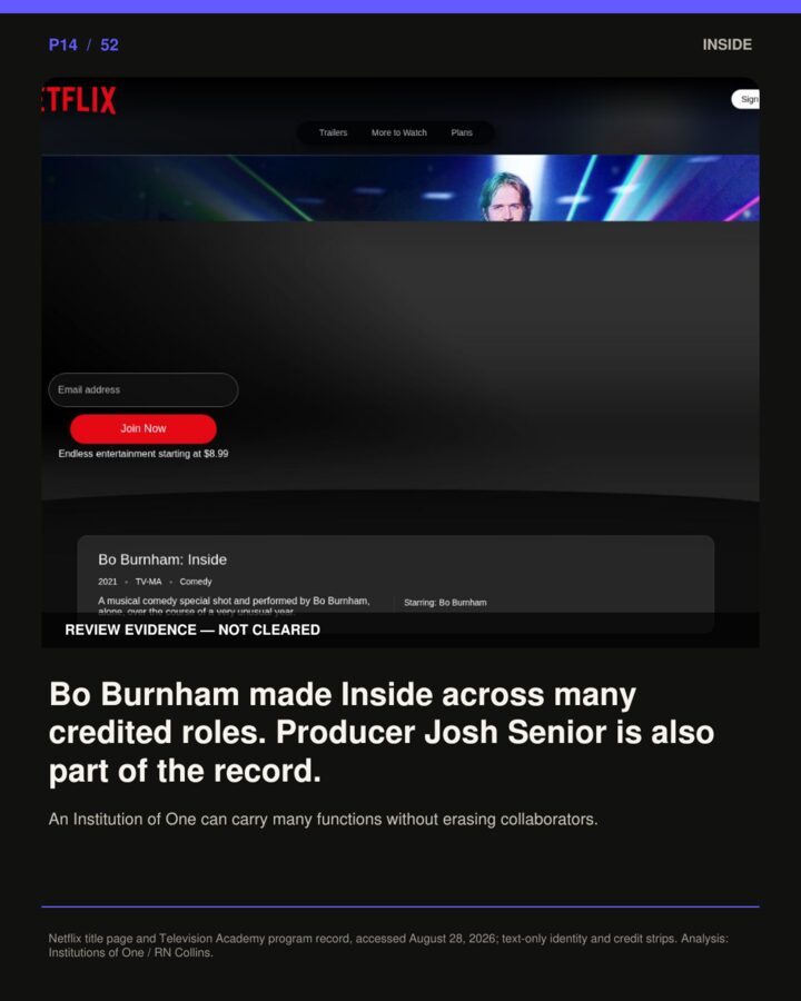 Cover artwork for P14, Bo Burnham · Josh Senior · Inside