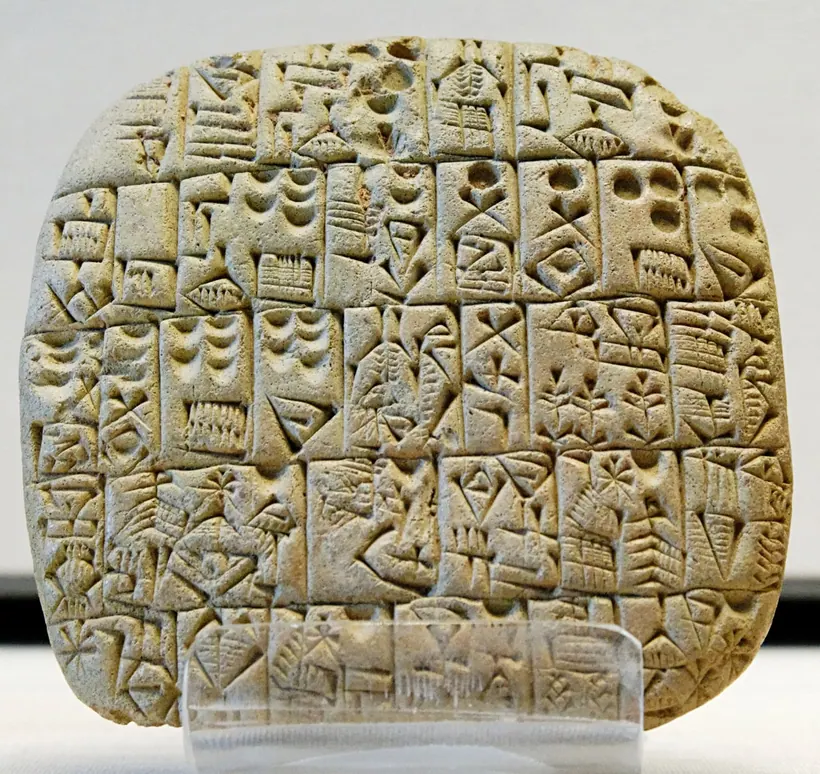 A Sumerian clay tablet recording the sale of a field and house